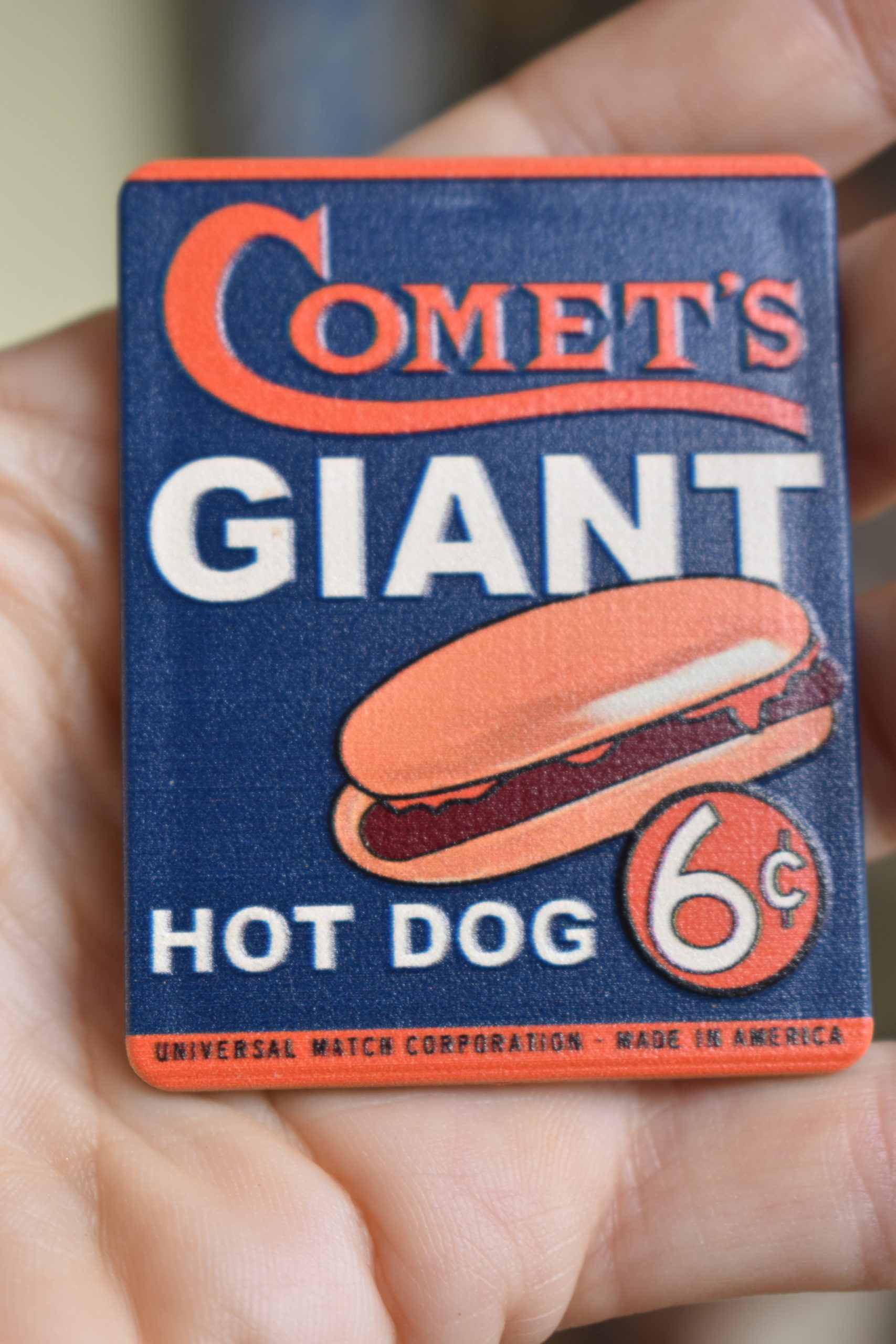 Hot Dogs FRIDGE MAGNET sign matchbook 