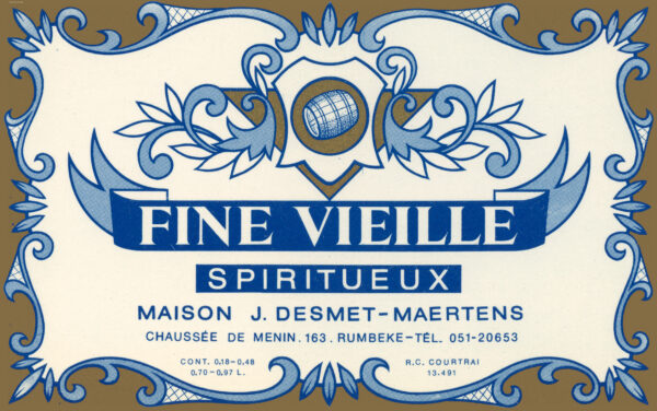 Fine Vielle Spiriteux Desmet-Maertens Belgian Label