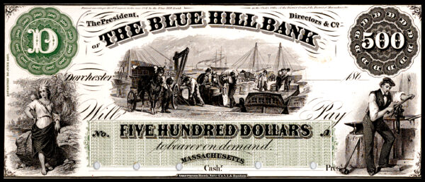 Blue Hill Bank $500 Note w/Sample