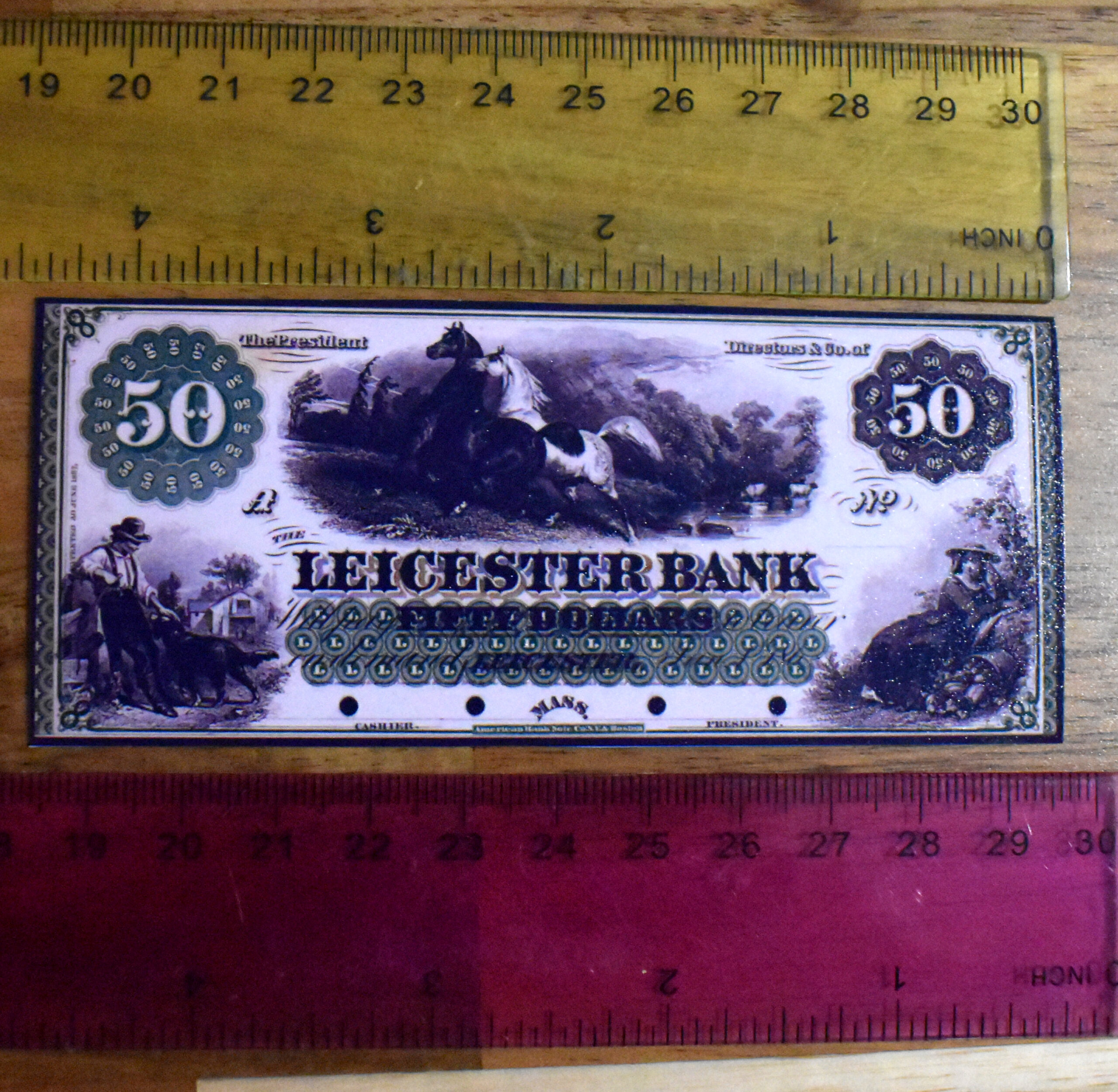 Leicester Bank $50 Note w/Sample - Image 2