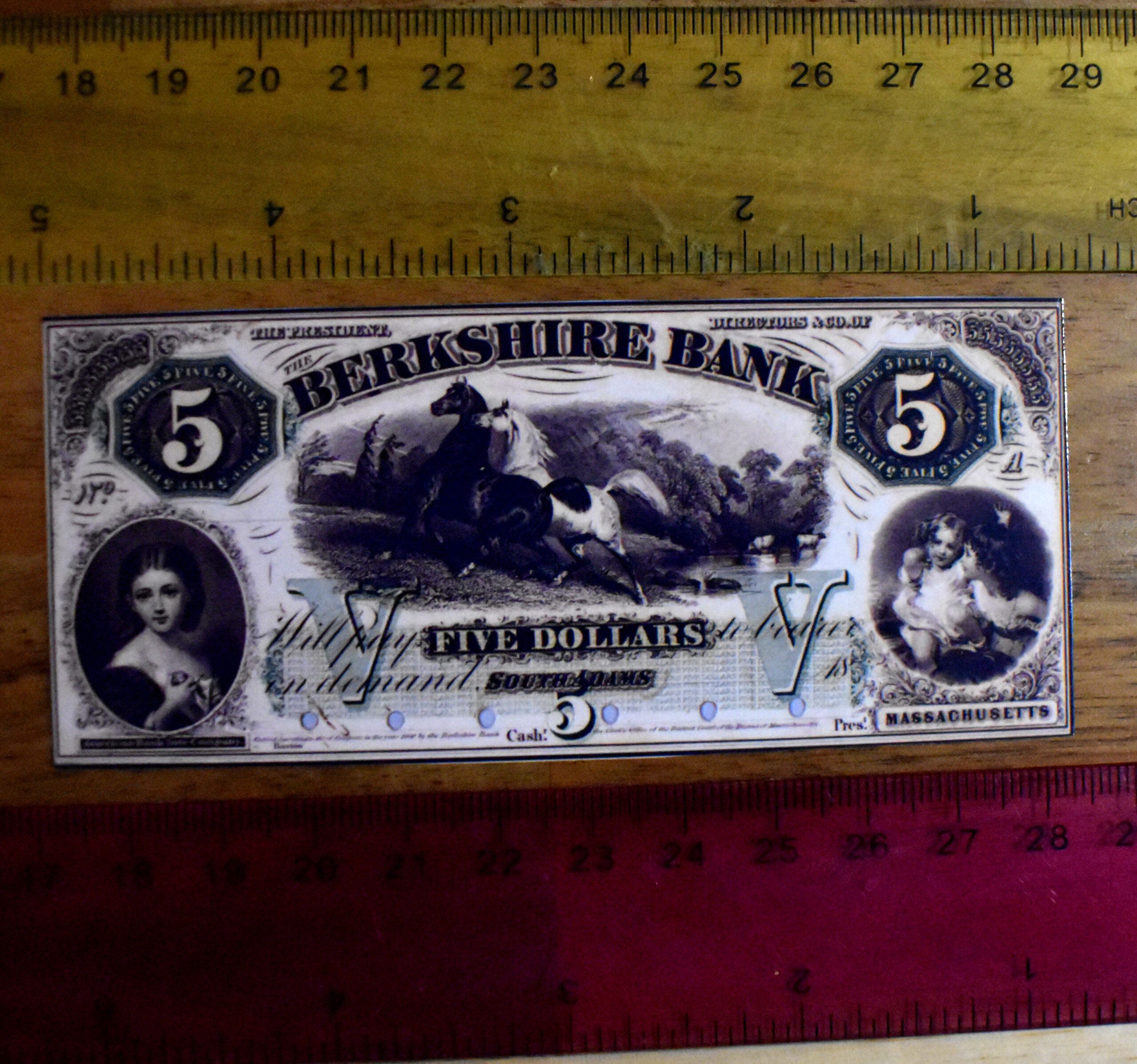 Berkshire Bank $5 Note w/Sample - Image 2