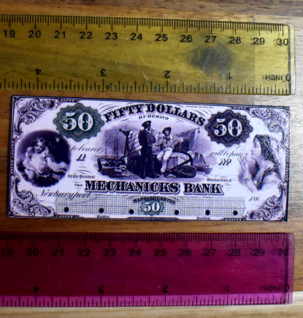 Mechanicks Bank $50 Note w/Sample - Image 2