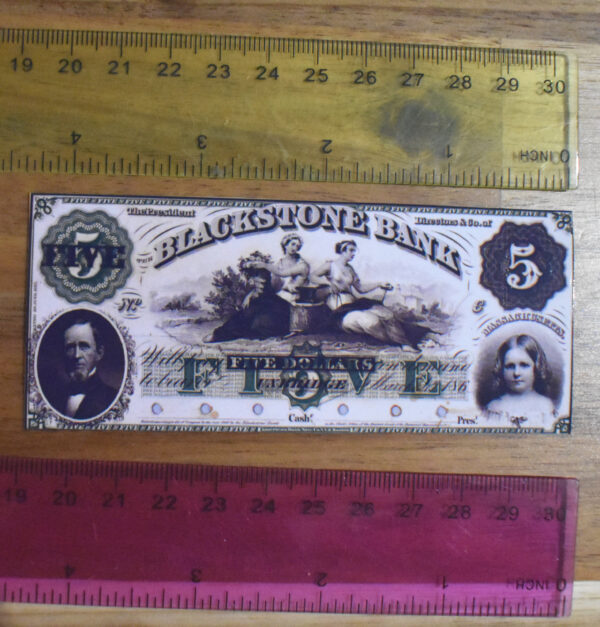 Blackstone Bank $5 Note w/Sample - Image 2