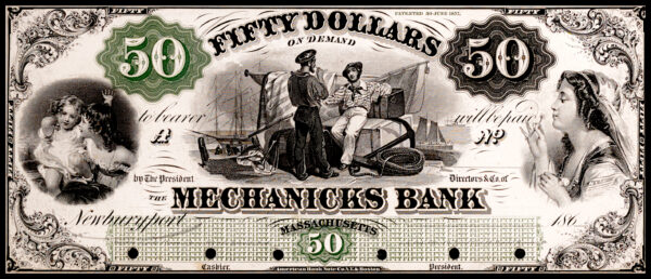 Mechanicks Bank $50 Note w/Sample