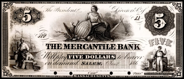 Mercantile Bank $5 Note w/Sample