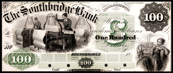 Southbridge Bank $100 Note w/Sample