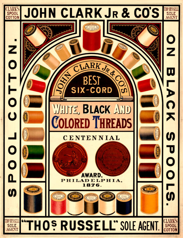 John Clark White Black Colored Threads Thomas Russell Philadelphia Poster