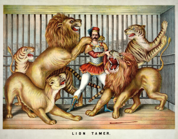 Lion Tamer Victorian Picture Card