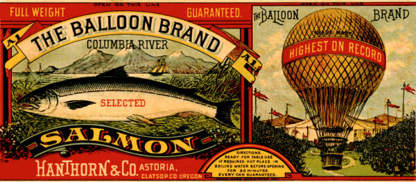 Hanthorn Balloon Brand Columbia River Salmon Clatsop County Oregon Label