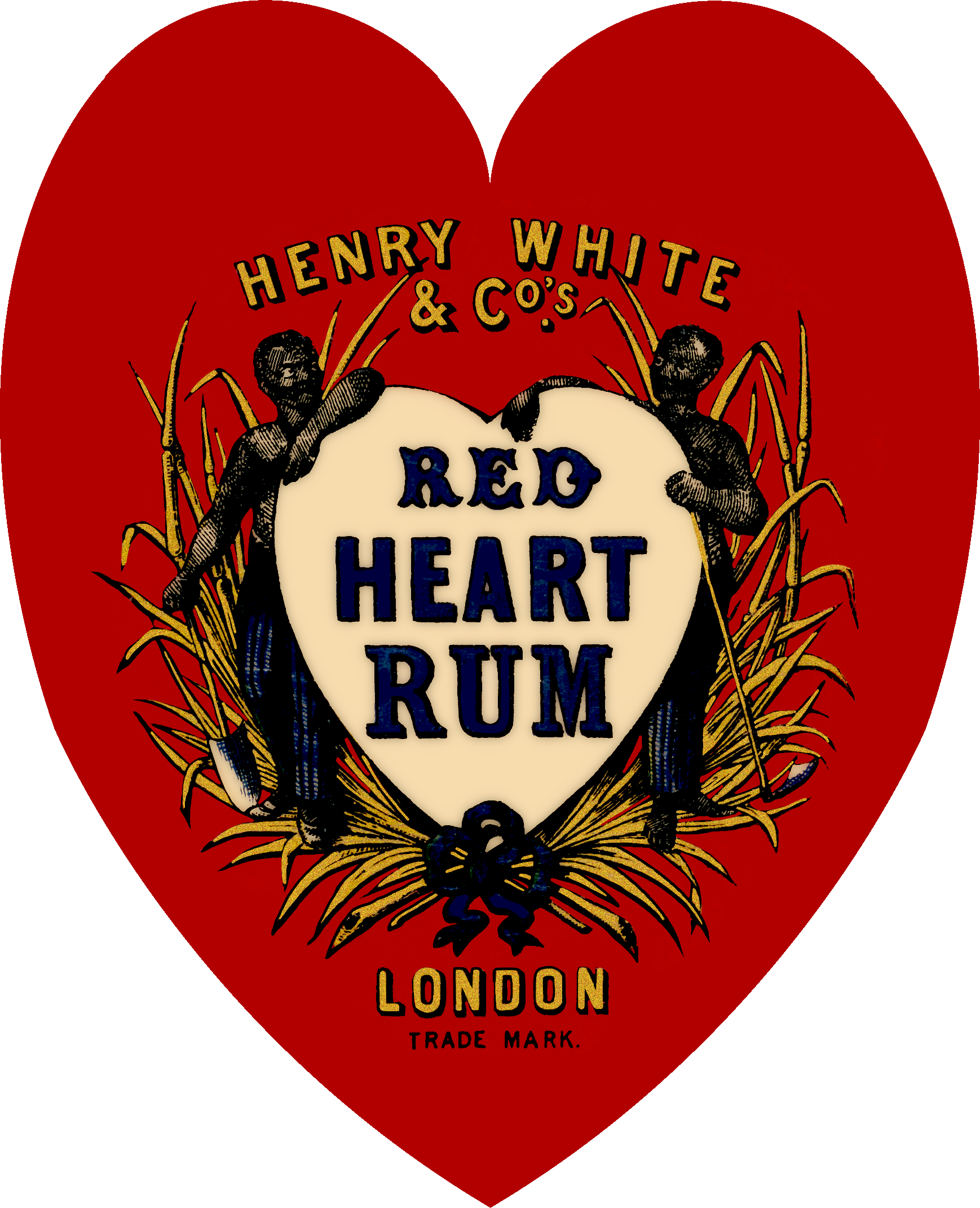 Henry White & Co.'s Red Heart Rum London Label