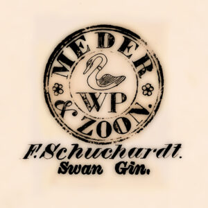Meder & Zoon Swan Gin F Schuchardt Label