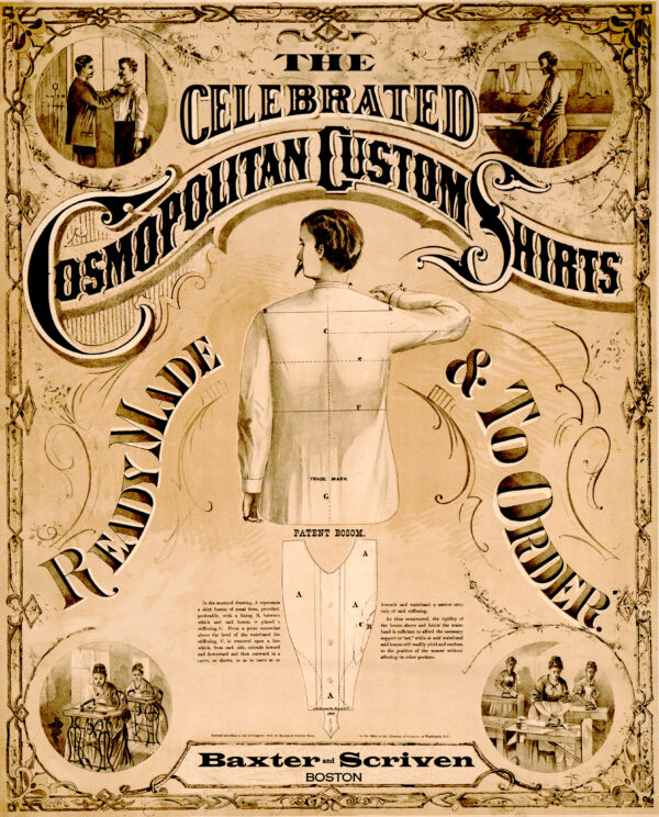 Baxter and Scriven Celebrated Cosmopolitan Custom Shirts Patent Bosom Boston Advertisement