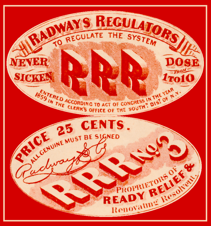 Radways Regulator Never Sicken Medicine Label