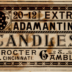 Procter and Gamble 12-20 Extra Adamantine Candles Cincinnati Ohio Label