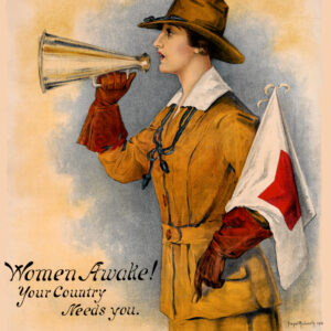 Women Awake Your Country Needs You Learn to be of National Service Navy League Poster