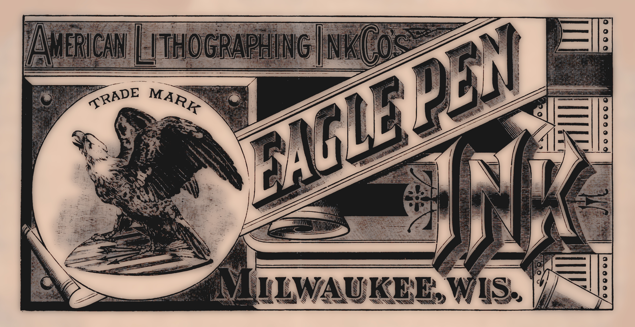 American Lithograph Ink Company Eagle Pen Milwaukee Wisconsin Label