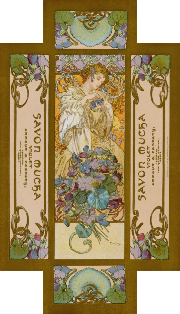 Armour and Co Violet Savon Mucha New York Chicago Paris London Soap Box Wrapper