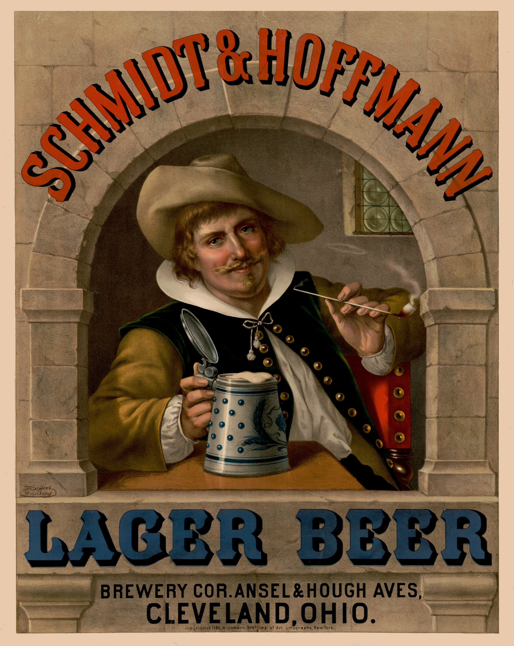 Schmidt and Hoffman Lager Beer Brewery Ansel and Hough Avenues Cleveland Ohio Label
