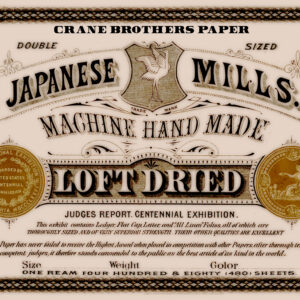 Crane Brothers Japanese Mills Loft Dried Paper Label