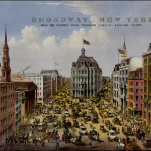 Currier and Ives Broadway New York from Western Union Building Scene