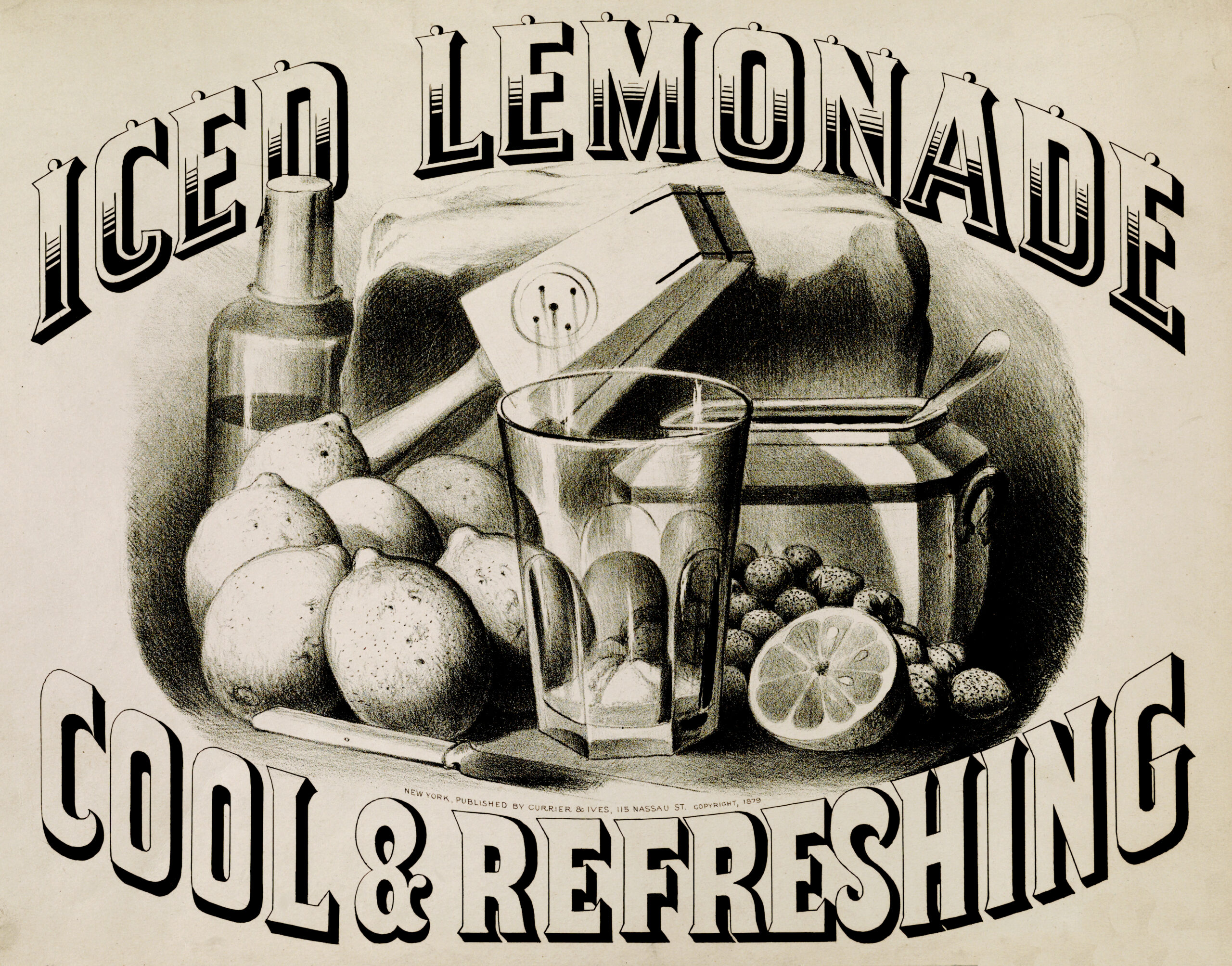 Iced Lemonade Cool and Refreshing Victorian Poster