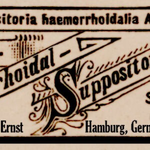 Wilhelm Ernst Anusol Hemorrhoidal Suppositories a Radical Cure for Piles Hamburg Germany Label