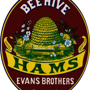 Evans Brothers Beehive Hams Cincinnati Ohio Label