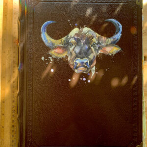 Coptic Bound 304 Page Handmade Buffalo Junk Journal with Handtorn Paper in Antique Leather Book Cover with Brass Edges