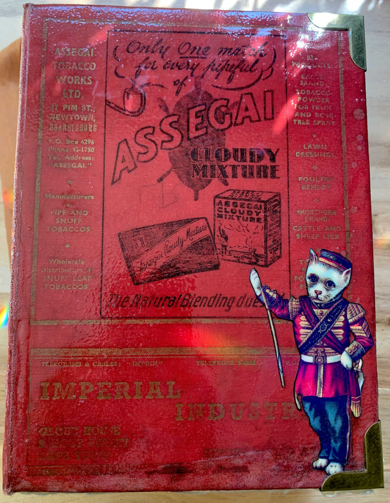 Case Bound Hand Sewn 1,080 page Capetown Directory Junk Journal with Handtorn Paper in Antique Canvas Book Cover with Brass Edges & Ephemera - Image 18