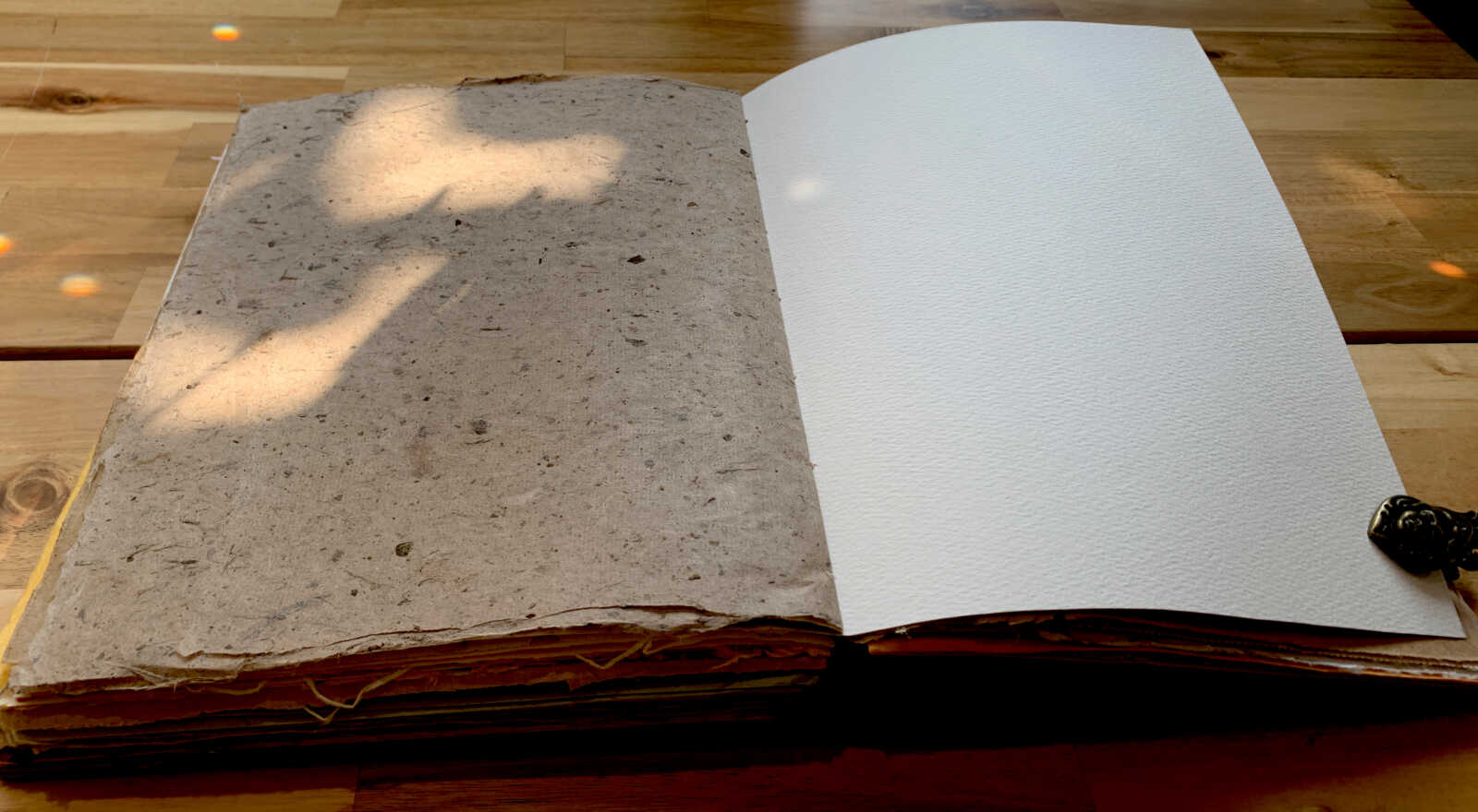 Coptic Bound 234 Page Handmade Fairy Junk Journal with Handtorn Paper in Antique Leather Book Cover with Brass Edges - Image 7