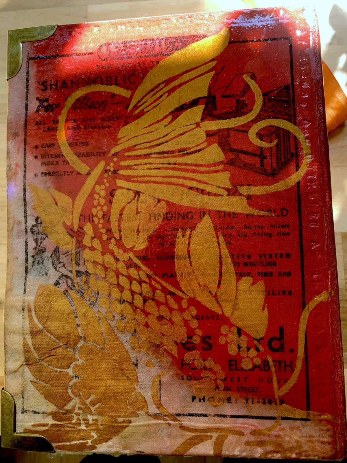 Case Bound Hand Sewn 1,080 page Capetown Directory Junk Journal with Handtorn Paper in Antique Canvas Book Cover with Brass Edges & Ephemera - Image 12