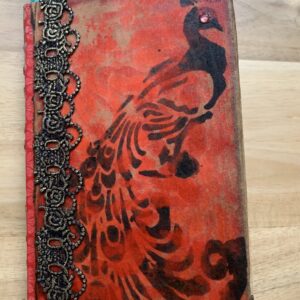 Coptic Bound 166 Page Handmade Chinese Grunge Peacock Junk Journal with Handtorn Paper