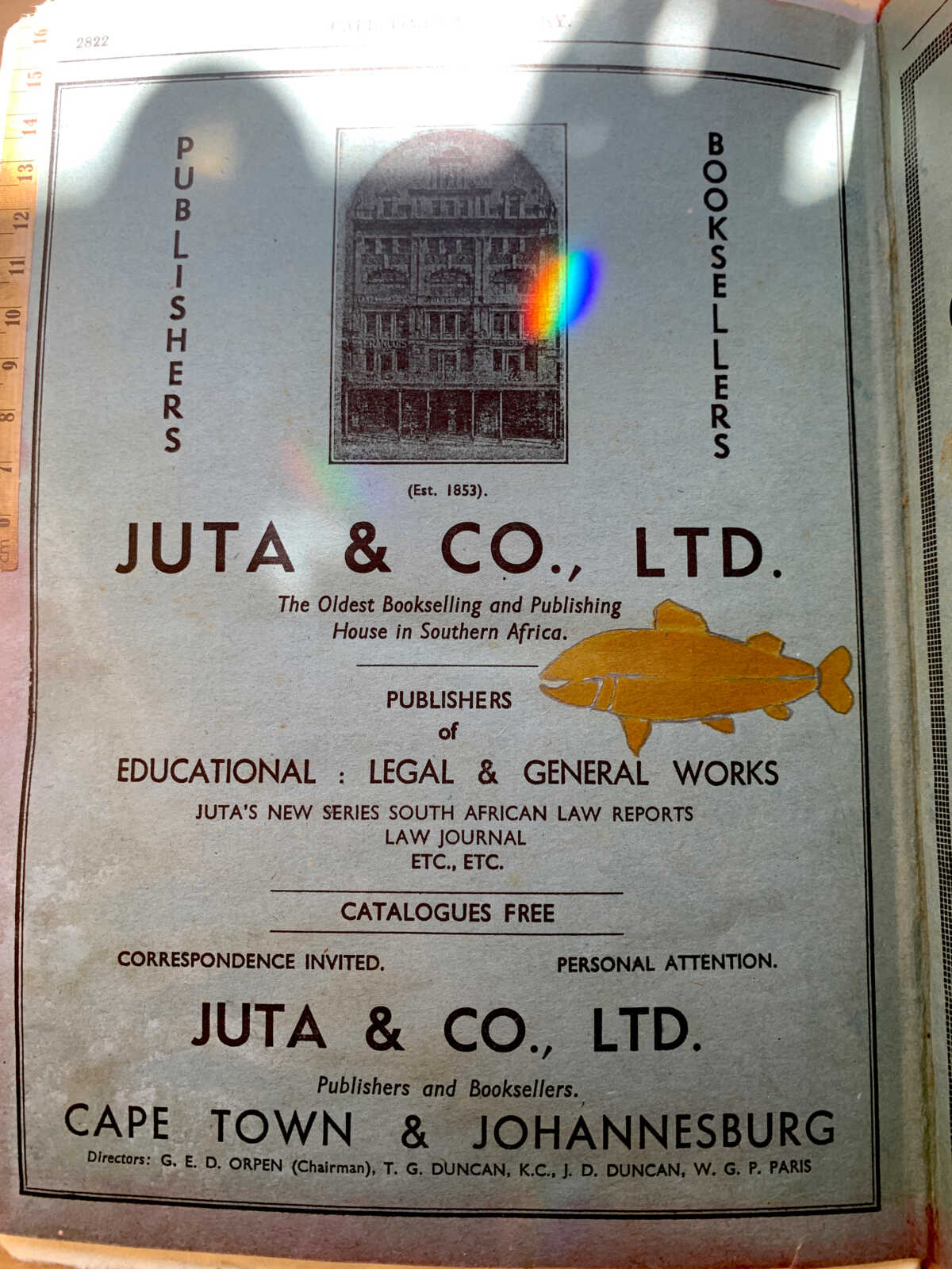 Case Bound Hand Sewn 1,080 page Capetown Directory Junk Journal with Handtorn Paper in Antique Canvas Book Cover with Brass Edges & Ephemera - Image 14