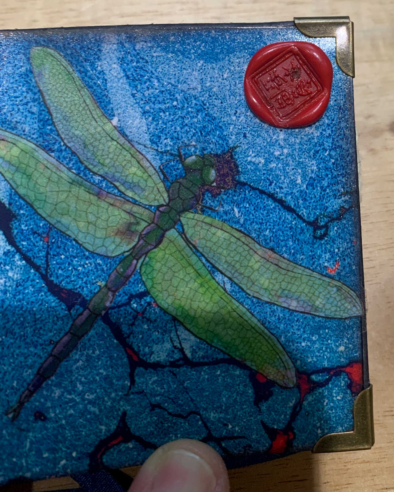 Case Bound 186 Page Handmade Dragonfly Soft Cover Tiny Junk Journal with Handtorn Paper and Brass Edges - Image 6
