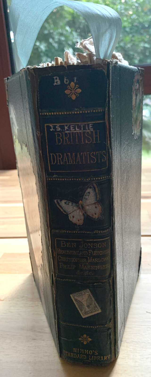 Coptic Bound 182 Page Handmade British Dramatists Junk Journal with Handtorn Paper in Antique Canvas Book Cover with Brass Edges & Ephemera - Image 18