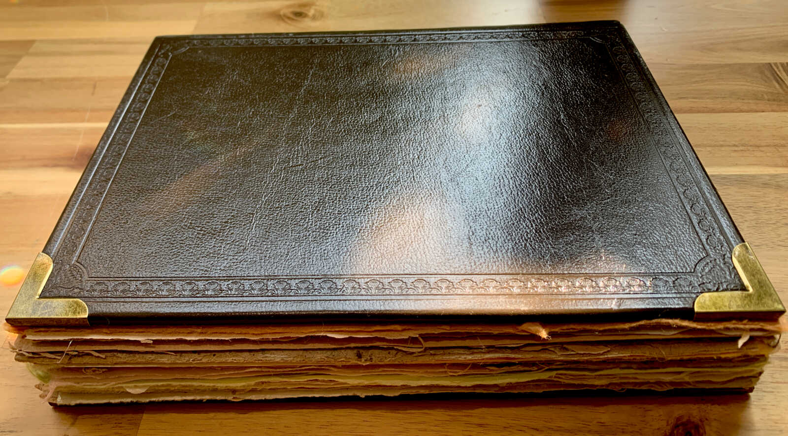 Coptic Bound 234 Page Handmade Fairy Junk Journal with Handtorn Paper in Antique Leather Book Cover with Brass Edges - Image 5