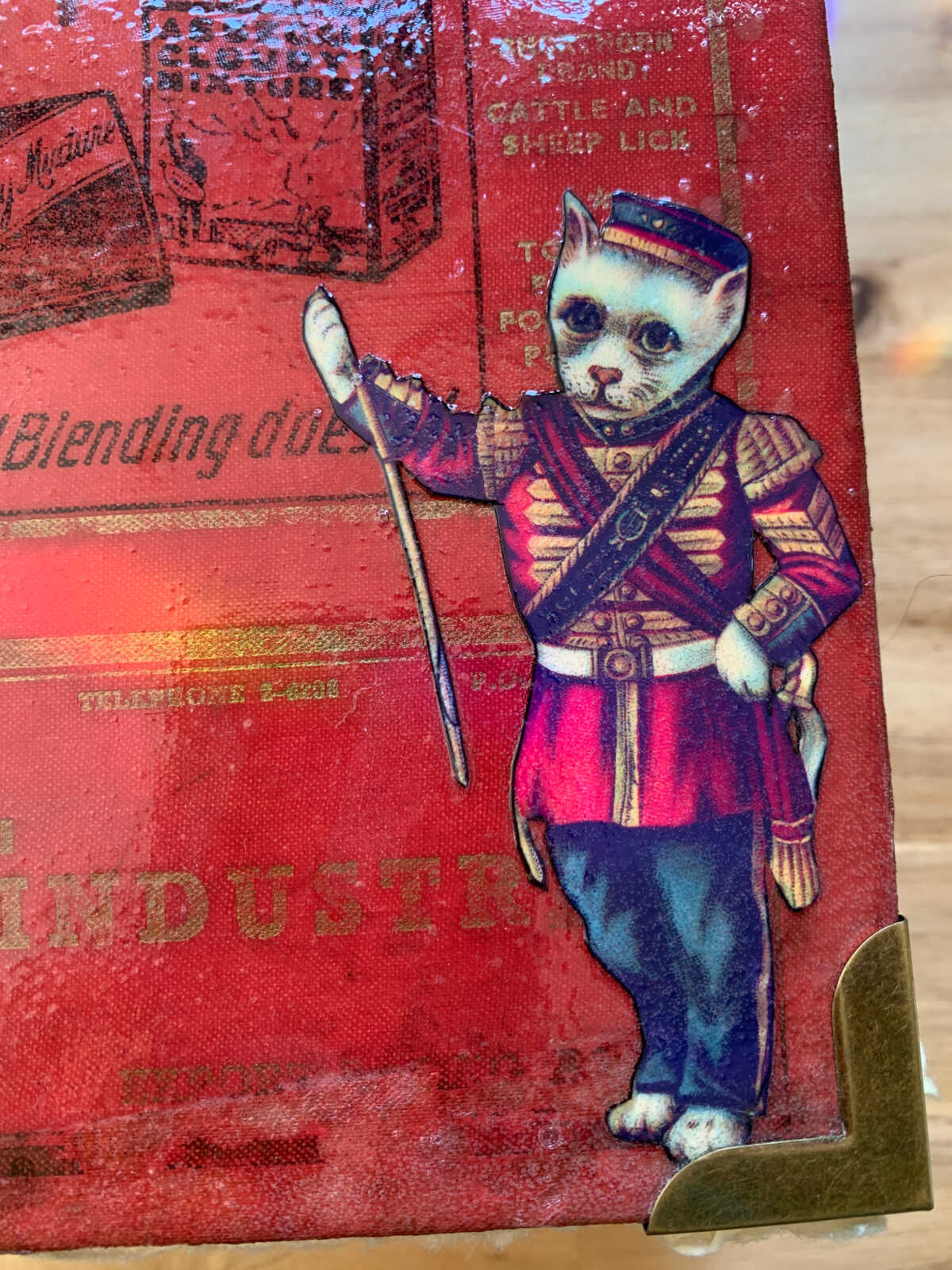 Case Bound Hand Sewn 1,080 page Capetown Directory Junk Journal with Handtorn Paper in Antique Canvas Book Cover with Brass Edges & Ephemera - Image 3