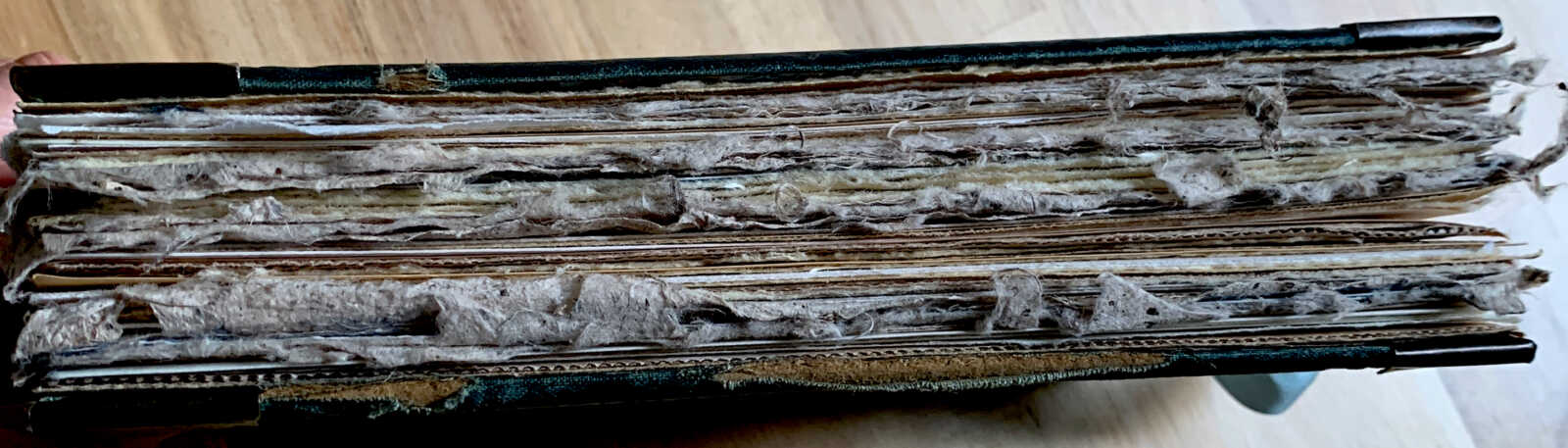 Coptic Bound 182 Page Handmade British Dramatists Junk Journal with Handtorn Paper in Antique Canvas Book Cover with Brass Edges & Ephemera - Image 3