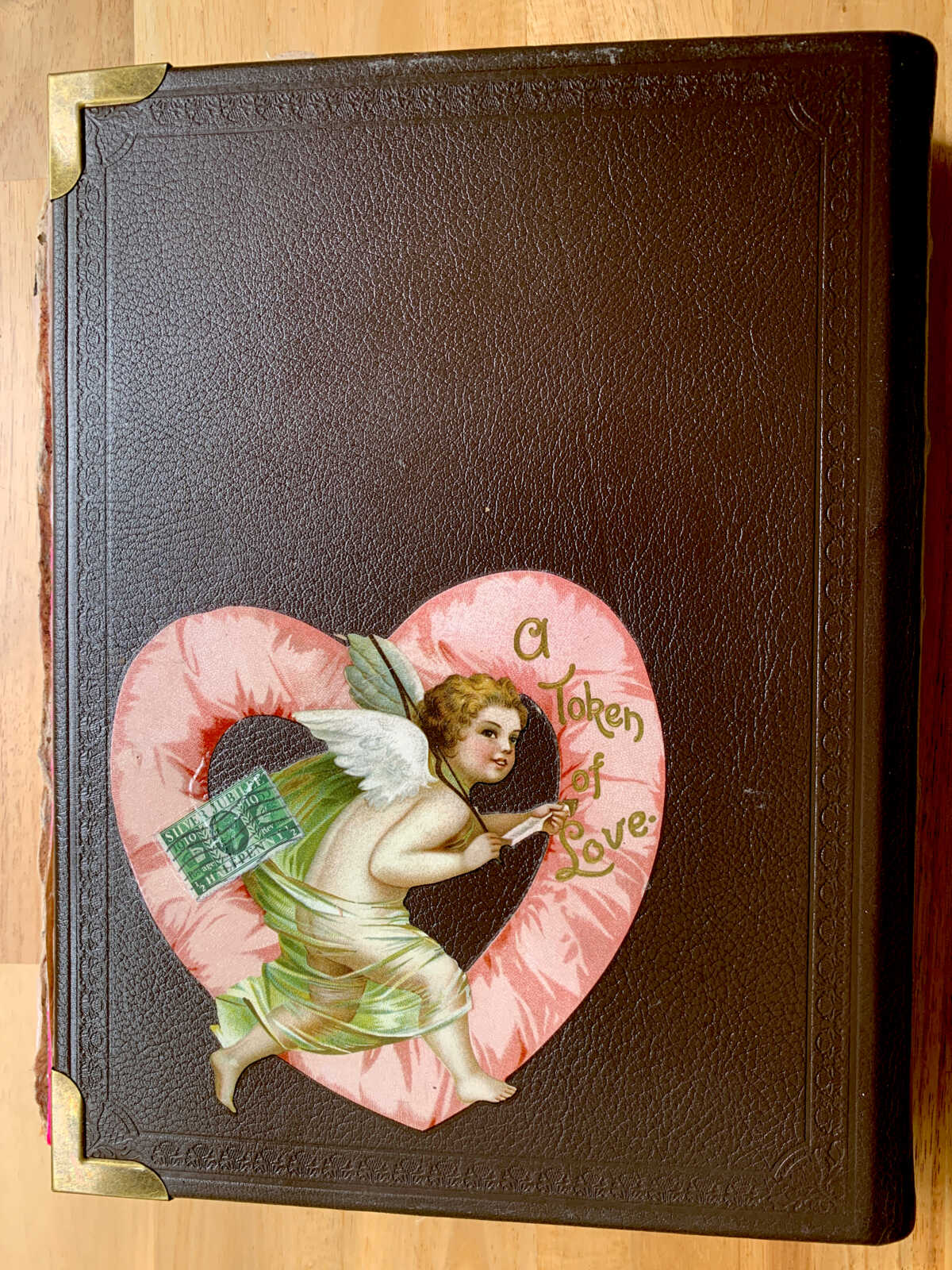 Coptic Bound 258 Page Handmade Blue Bird Valentine Junk Journal with Handtorn Paper in Antique Leather Book Cover with Brass Edges - Image 15