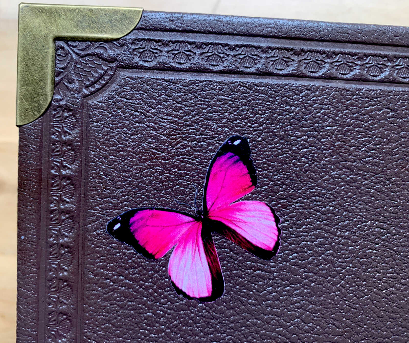 398 Page Coptic Bound Bridal Pink Elephant Junk Journal with Handtorn Paper in Antique Leather Book Cover with Brass Edges - Image 22