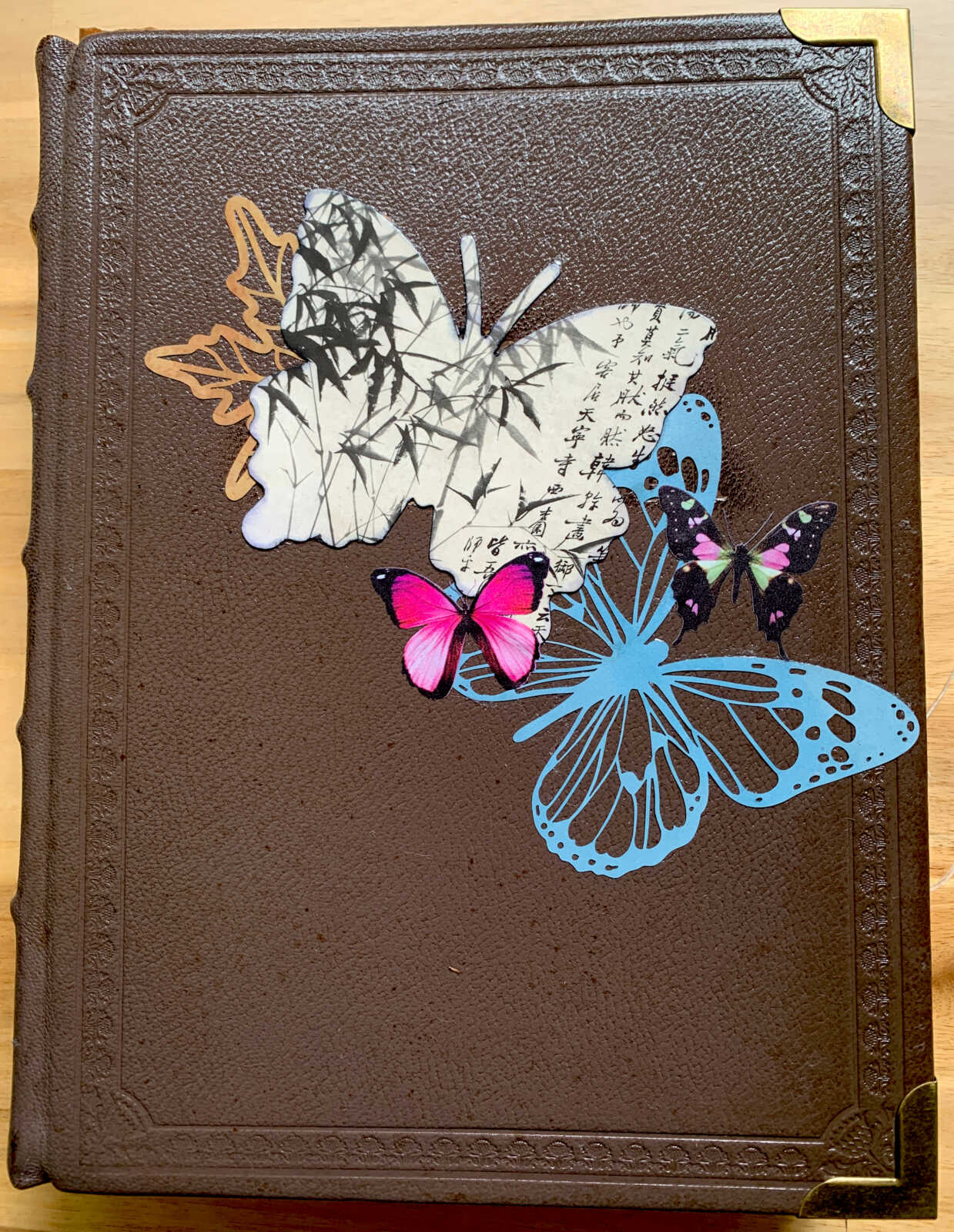 Coptic Bound 366 Page Handmade Butterfly "Fly" Valentine Junk Journal with Handtorn Paper in Antique Leather Book Cover with Brass Edges - Image 23