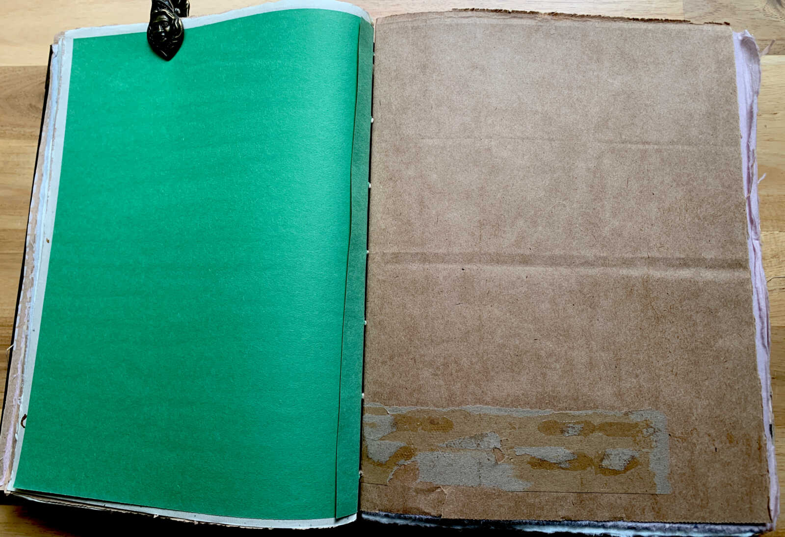 Coptic Bound 258 Page Handmade Blue Bird Valentine Junk Journal with Handtorn Paper in Antique Leather Book Cover with Brass Edges - Image 10