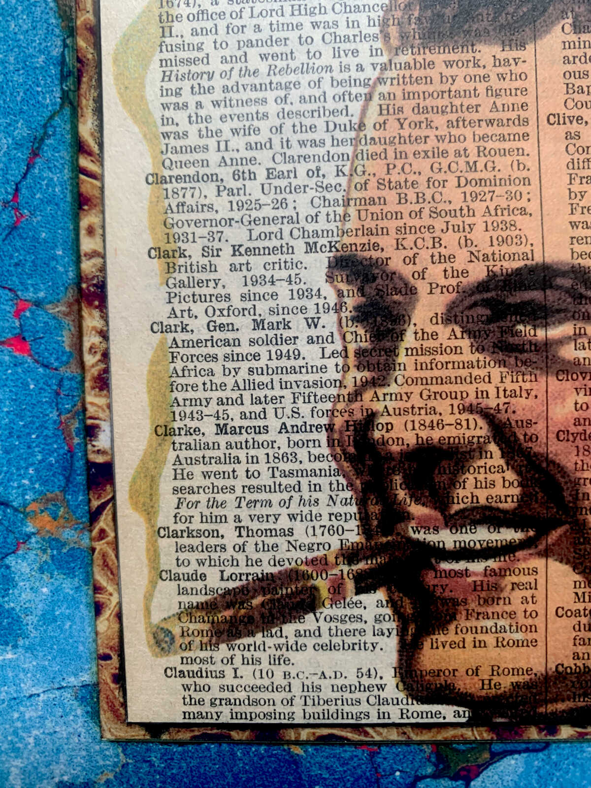 Fancy Pants Smoking Dude on an Antique Pears Cyclopedia Prominent People Book Page 8 x 10" Folkart #SS315 - Image 4