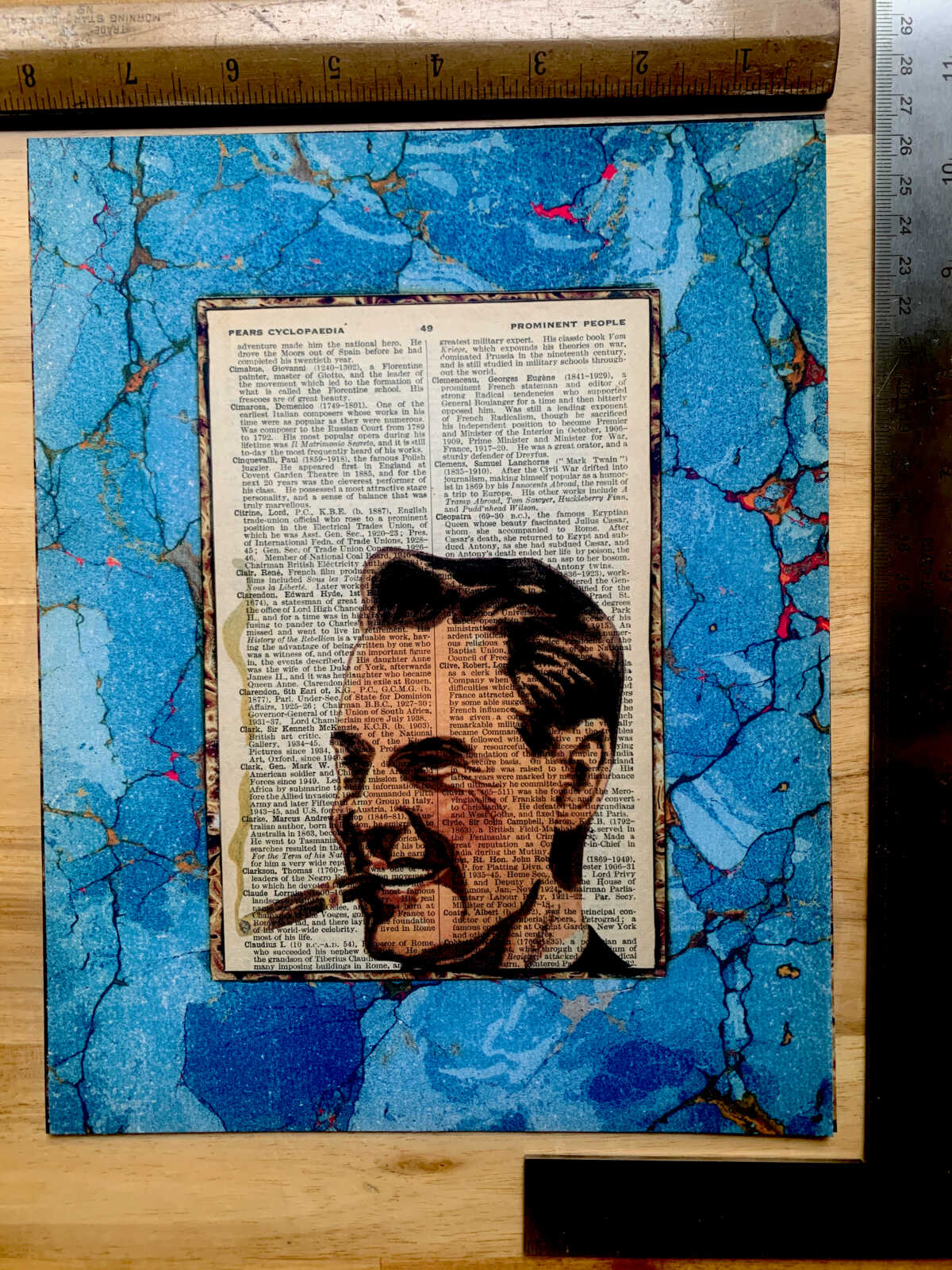 Fancy Pants Smoking Dude on an Antique Pears Cyclopedia Prominent People Book Page 8 x 10" Folkart #SS315 - Image 5