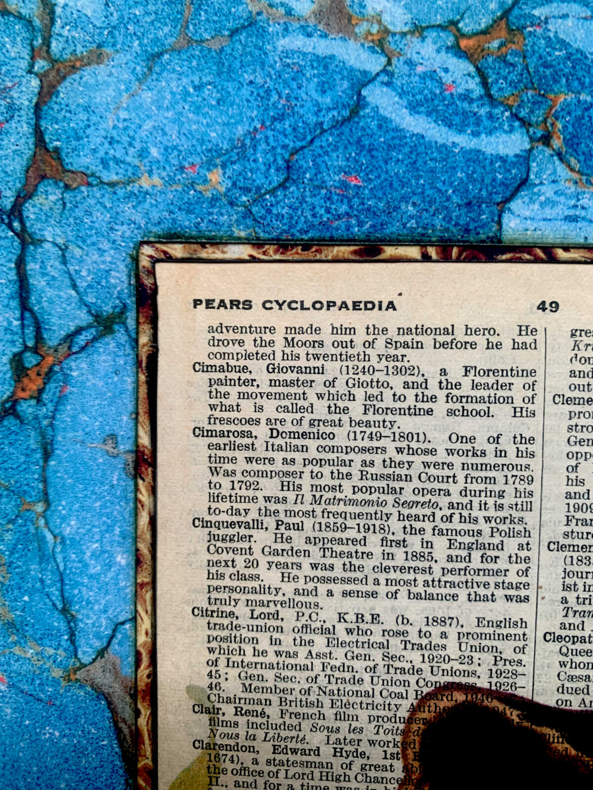 Fancy Pants Smoking Dude on an Antique Pears Cyclopedia Prominent People Book Page 8 x 10" Folkart #SS315 - Image 6