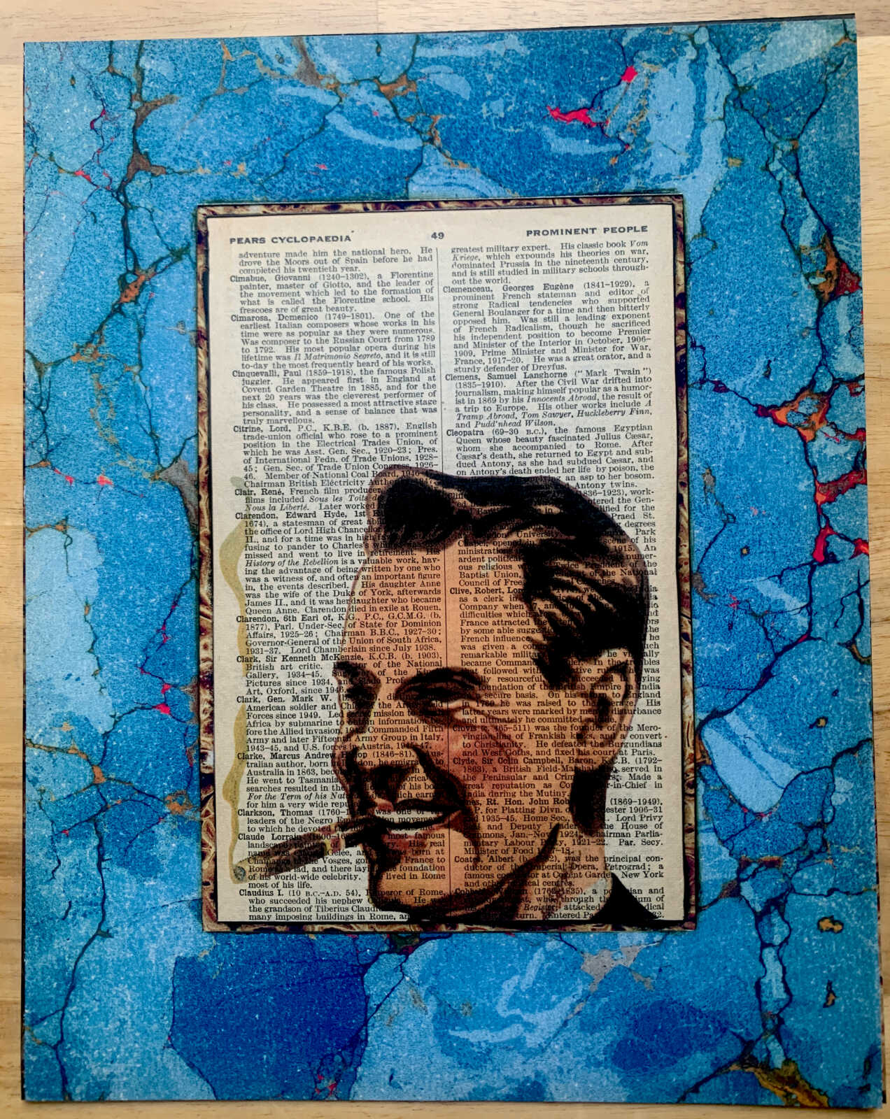 Fancy Pants Smoking Dude on an Antique Pears Cyclopedia Prominent People Book Page 8 x 10" Folkart #SS315