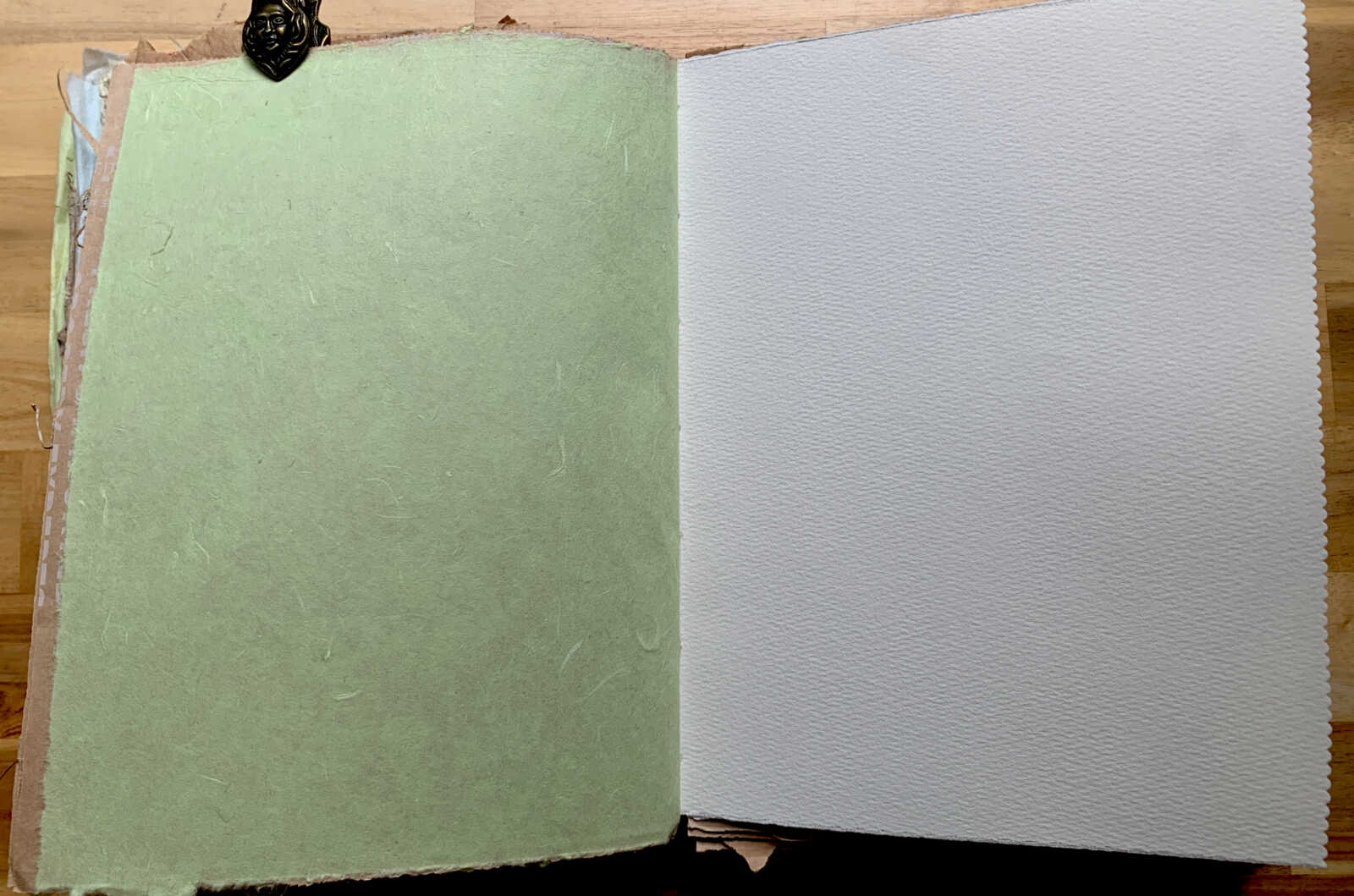 398 Page Coptic Bound Bridal Pink Elephant Junk Journal with Handtorn Paper in Antique Leather Book Cover with Brass Edges - Image 20