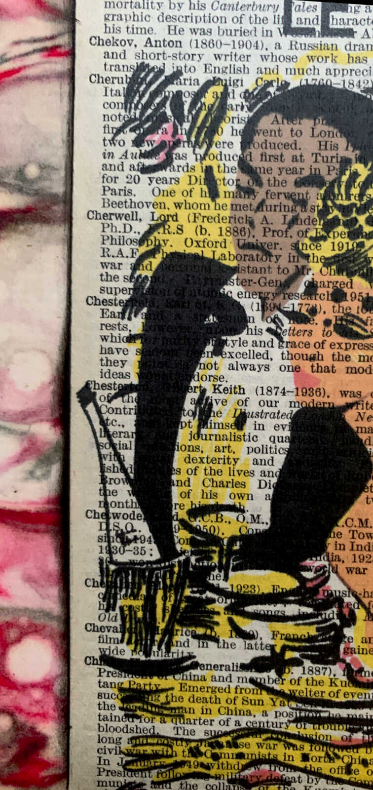 Le Caberet Aux Maxims Interracial Glam Canadian Couple in Black Tie on an Antique Pears Cyclopedia Prominent People Book Page 8 x 10" Folkart #SS328 - Image 5