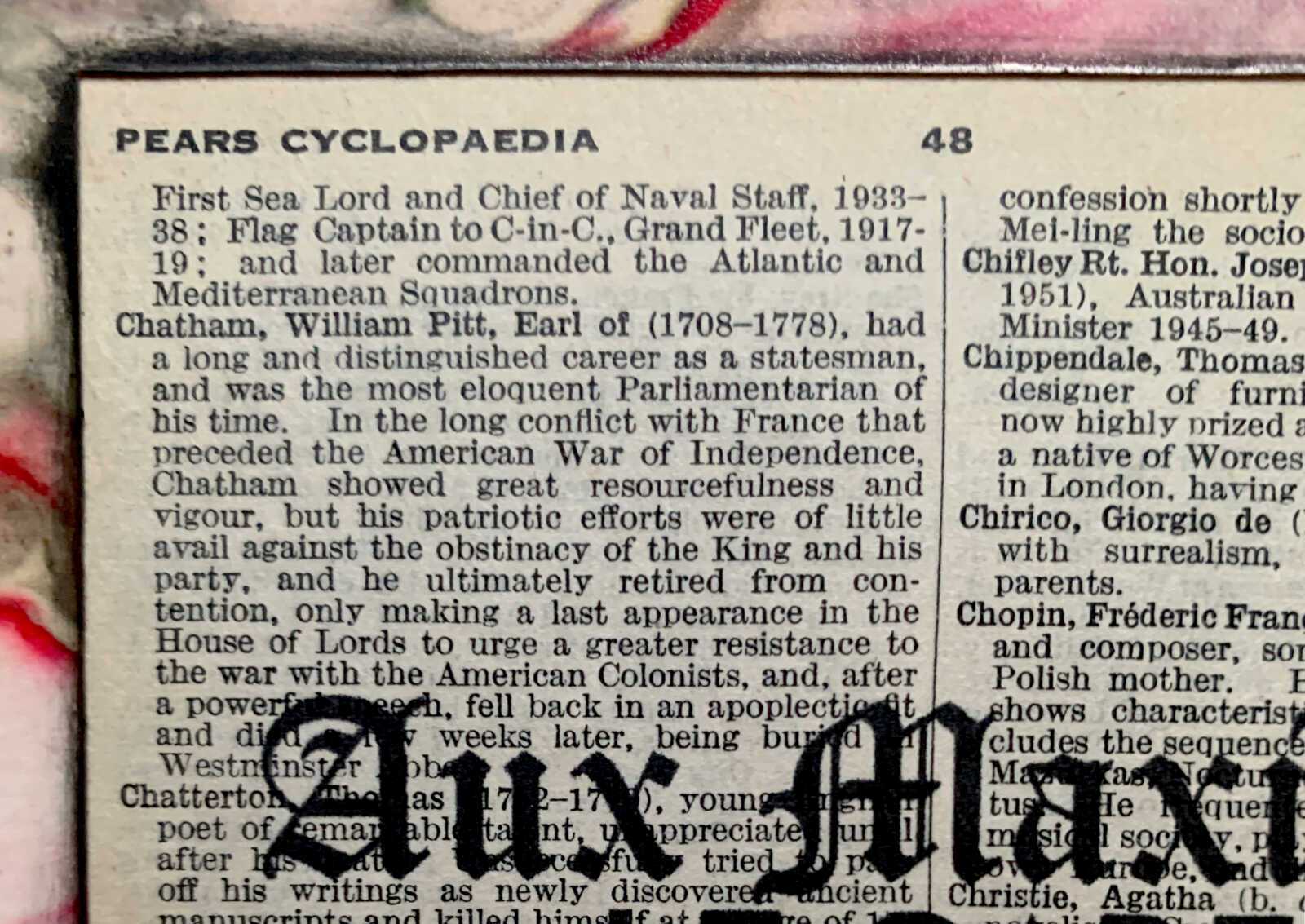 Le Caberet Aux Maxims Interracial Glam Canadian Couple in Black Tie on an Antique Pears Cyclopedia Prominent People Book Page 8 x 10" Folkart #SS328 - Image 6