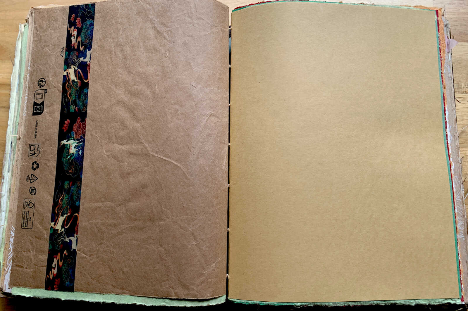 Coptic Bound 366 Page Handmade Butterfly "Fly" Valentine Junk Journal with Handtorn Paper in Antique Leather Book Cover with Brass Edges - Image 9